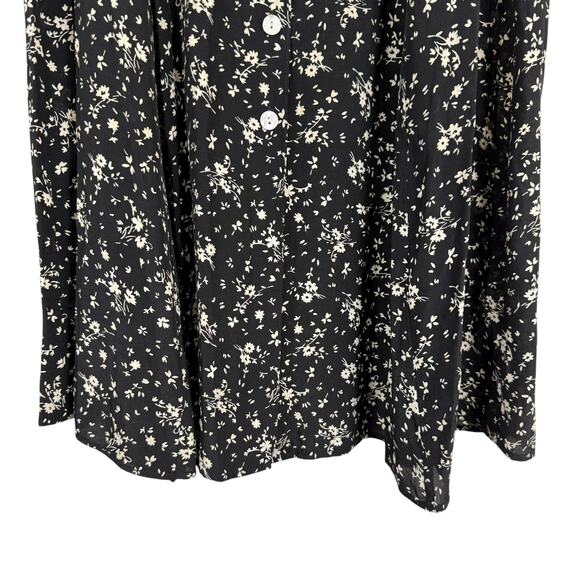 Vintage 90s Skirt Womens Medium Black Dark Floral  Romantic Boho Grunge *FLAWED* - Picture 4 of 11